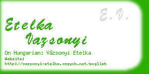 etelka vazsonyi business card